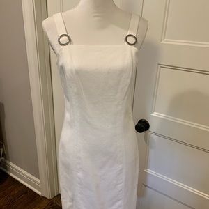 White summer dress with buckle details